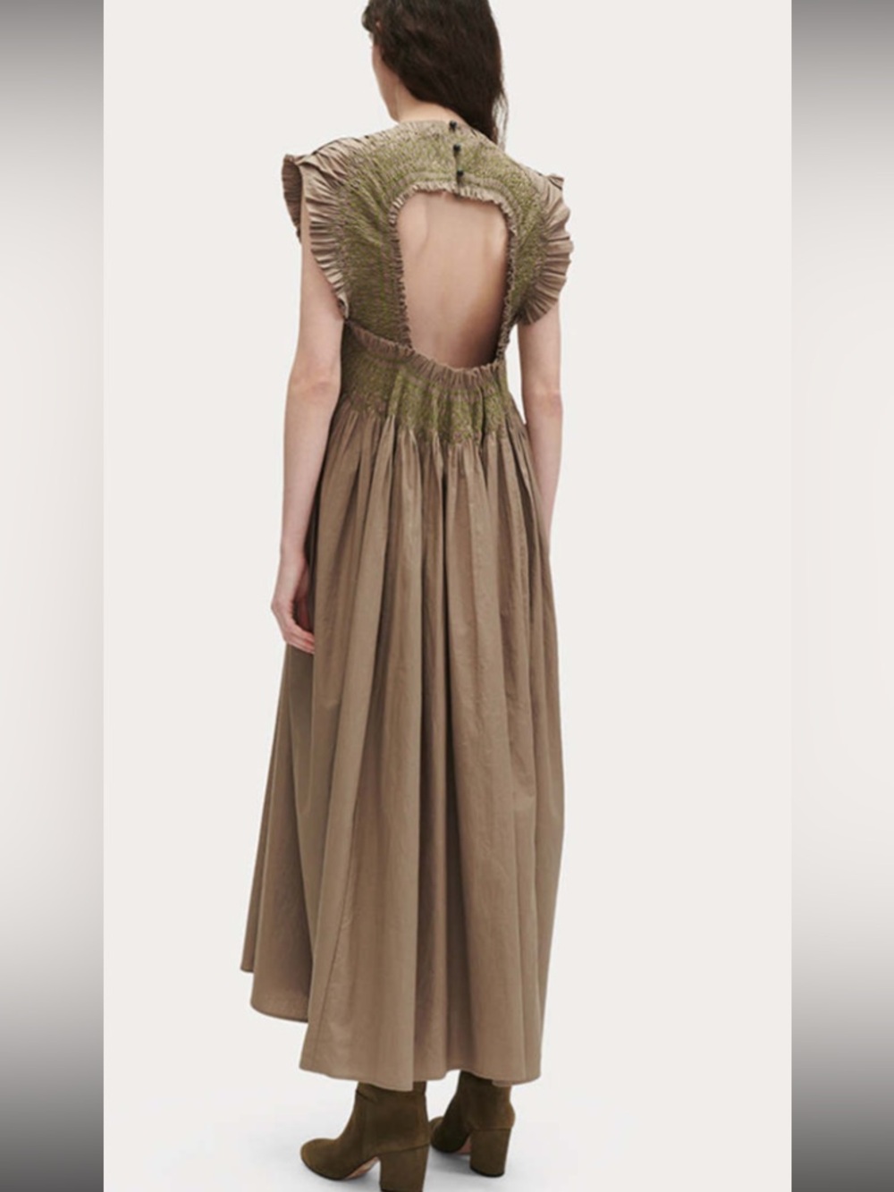Elegant Brown Women's Dress - Picture 8 of 12